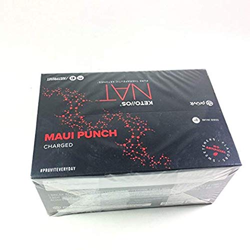 Pruvit Keto//OS NAT CHARGED, BHB Salts Ketogenic Supplement - Beta Hydroxybutyrates Exogenous Ketones for Fat Loss, Workout Energy Boost Through Fast Ketosis. 20 Sachets (Maui Punch) by Keto//OS NAT