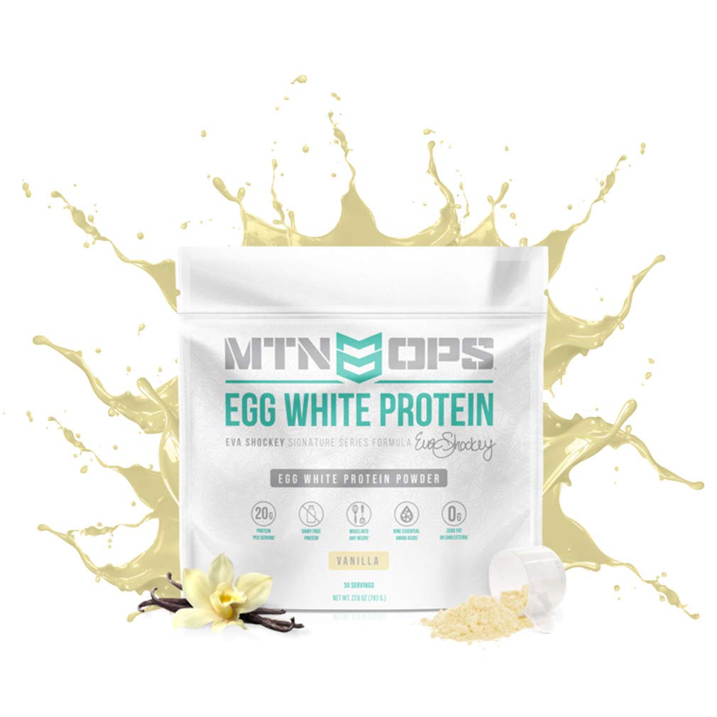 Mtn Ops Eva Shockey Signature Series Egg White Protein Powder, Vanilla, 30 Servings, Vanilla, 27.6 Ounce by MTN OPS