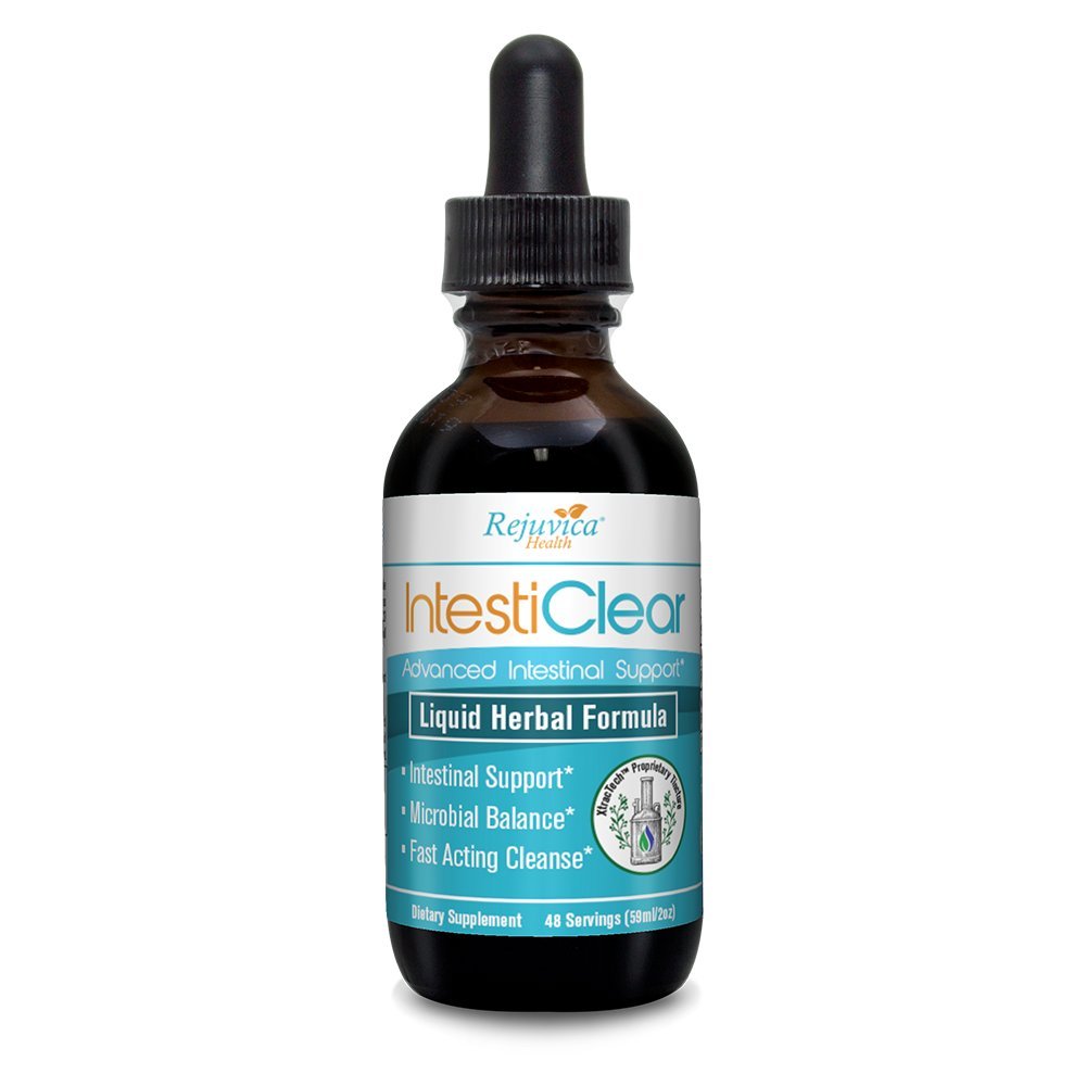 IntestiClear - Advanced Intestinal Cleanse Support for Humans - All-Natural Liquid Formula for 2X Absorption - Bonus Liver Support - Wormwood, Black Walnut, Ginger and More by 	 Rejuvica Health