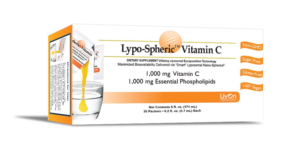 Lypo-Spheric Vitamin C - .2 fl oz. | 90 Packets | 1,000 mg Vitamin C Per Packet | Liposome Encapsulated for Maximum Bioavailability | Professionally Formulated | 100% Non-GMO, Ultra-Potent Vitamin C | 1,000 mg Essential Phospholipids Per Packet by LivOn Laboratories Lypo-Spheric