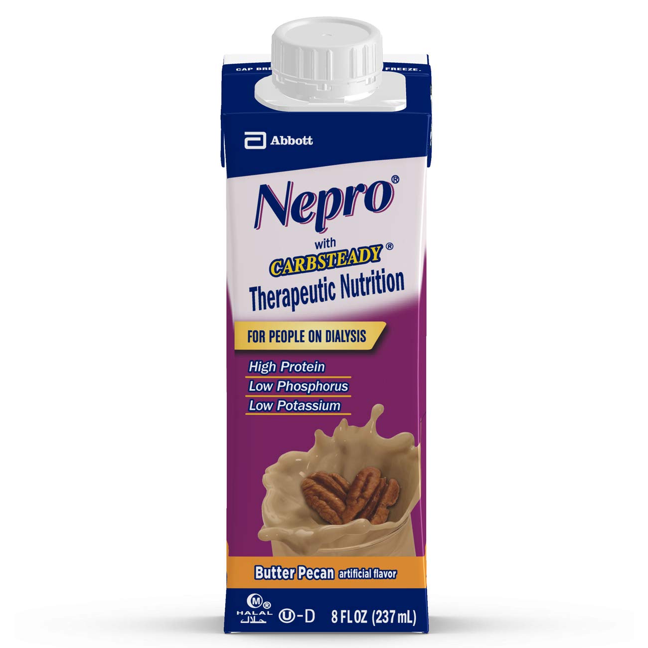 Nepro Therapeutic Nutrition Shake with 19 grams of protein, Nutrition for people on Dialysis, Butter Pecan, 8 fl ounces, (Pack of 24) by Nepro