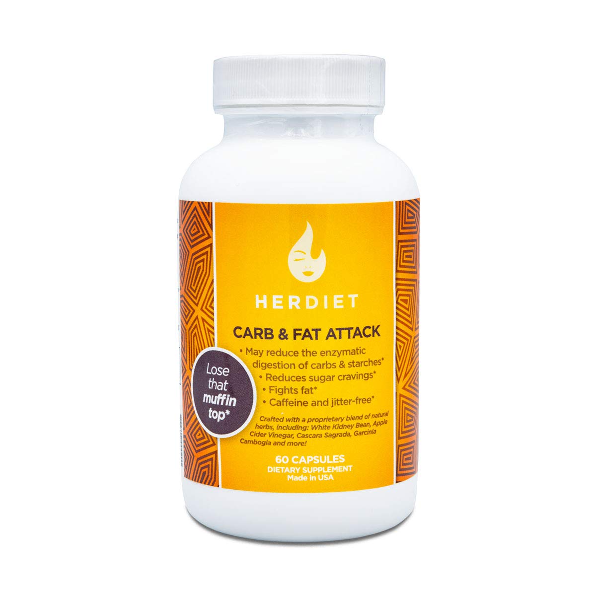 Her Diet Carb and Fat Attack - Extra Strength Carbohydrate & Fat Blocker - Appetite Suppressant Pills - Stimulant Free - Cheat Meal Aid -- Weight Loss for Women by HER DIET