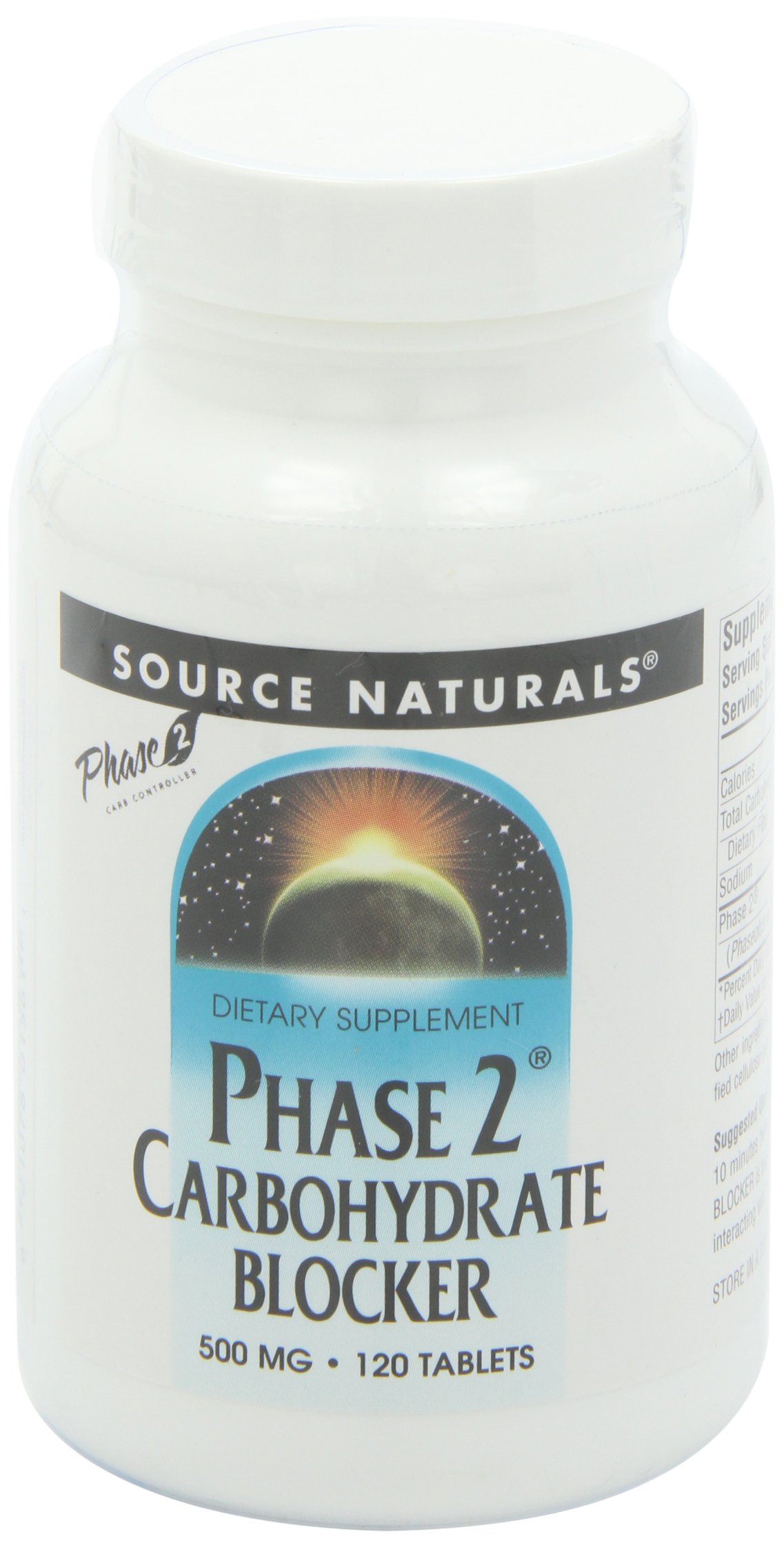 SOURCE NATURALS Phase 2 Carbohydrate Blocker 500 Mg Tablet, 120 Count by Source Naturals
