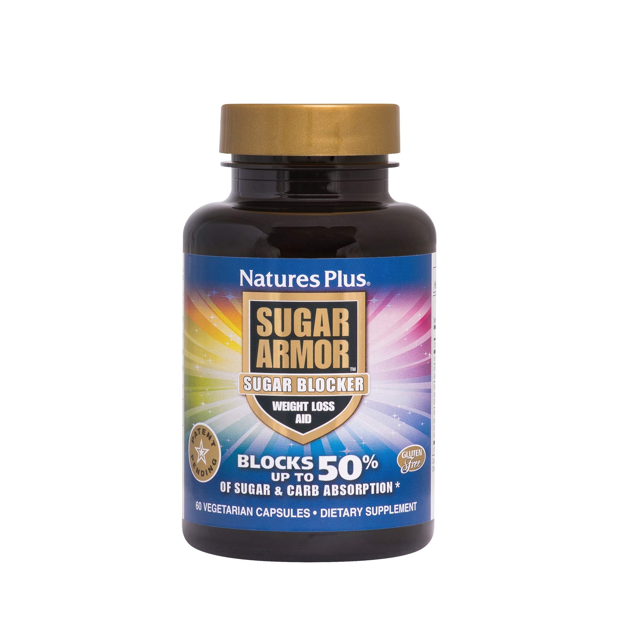 NaturesPlus Sugar Armor - 25 mg Brown Seaweed, 60 Vegan Capsules - Natural Sugar & Carb Blocker, Weight Loss Aid - Vegetarian, Gluten-Free - 30 Servings by Nature's Plus